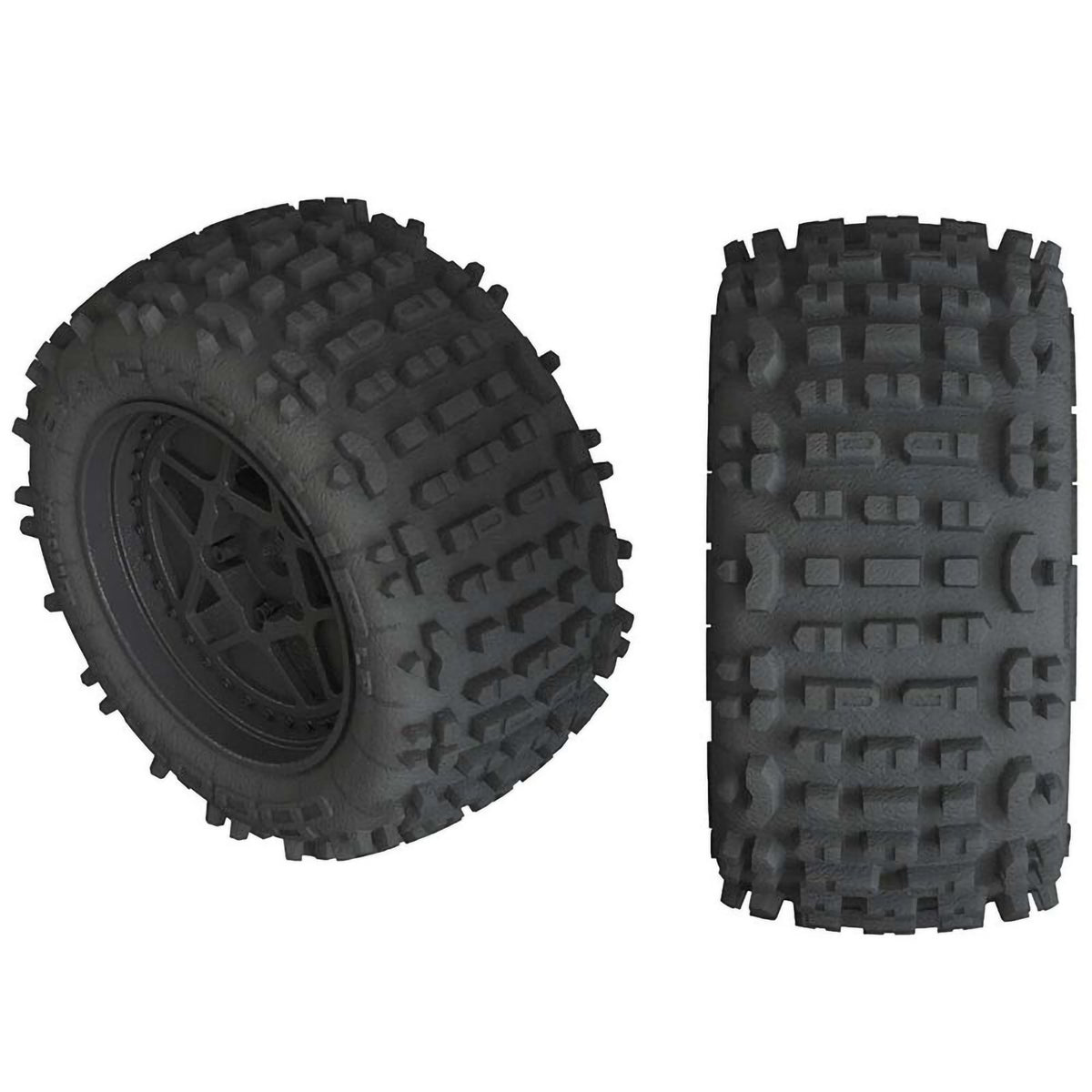 Arrma dBoots Backflip LP 4S Tire 3.8 Glued Black (2) 17mm Hex, Black ARAC9468