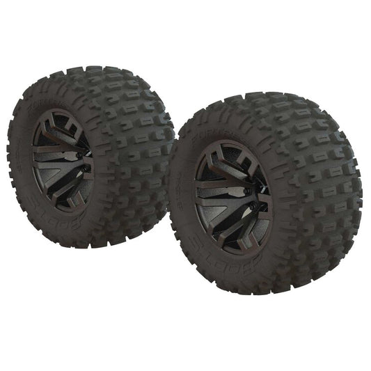 Arrma Dboots 'Fortress MT' Tire Set Glued Gun Metal (2)