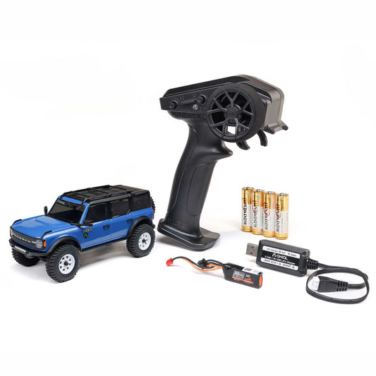 Axial 1/30 SCX30 Ford Bronco 4X4 RTR Brushed Rock Crawler (Battery & Charger Included), Blue