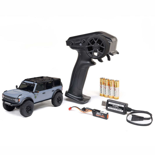 Axial 1/30 SCX30 Ford Bronco 4X4 RTR Brushed Rock Crawler (Battery & Charger Included), Gray