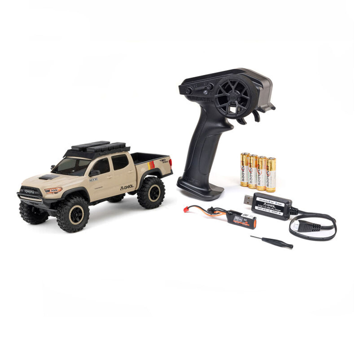 Axial 1/30 SCX30 Toyota Tacoma 4X4 RTR Brushed Rock Crawler (Battery & Charger Included), Extreme Off-Road