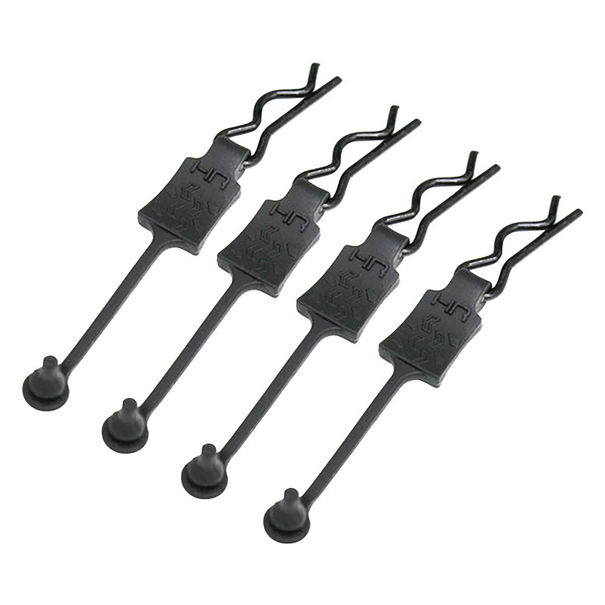 Hot Racing Body Clip Retainers, for 1/8 Scale, Black Chrome (4pcs)