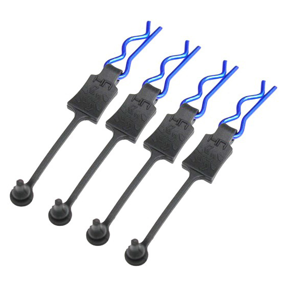 Hot Racing Body Clip Retainers, for 1/8th Scale, Blue (4pcs)