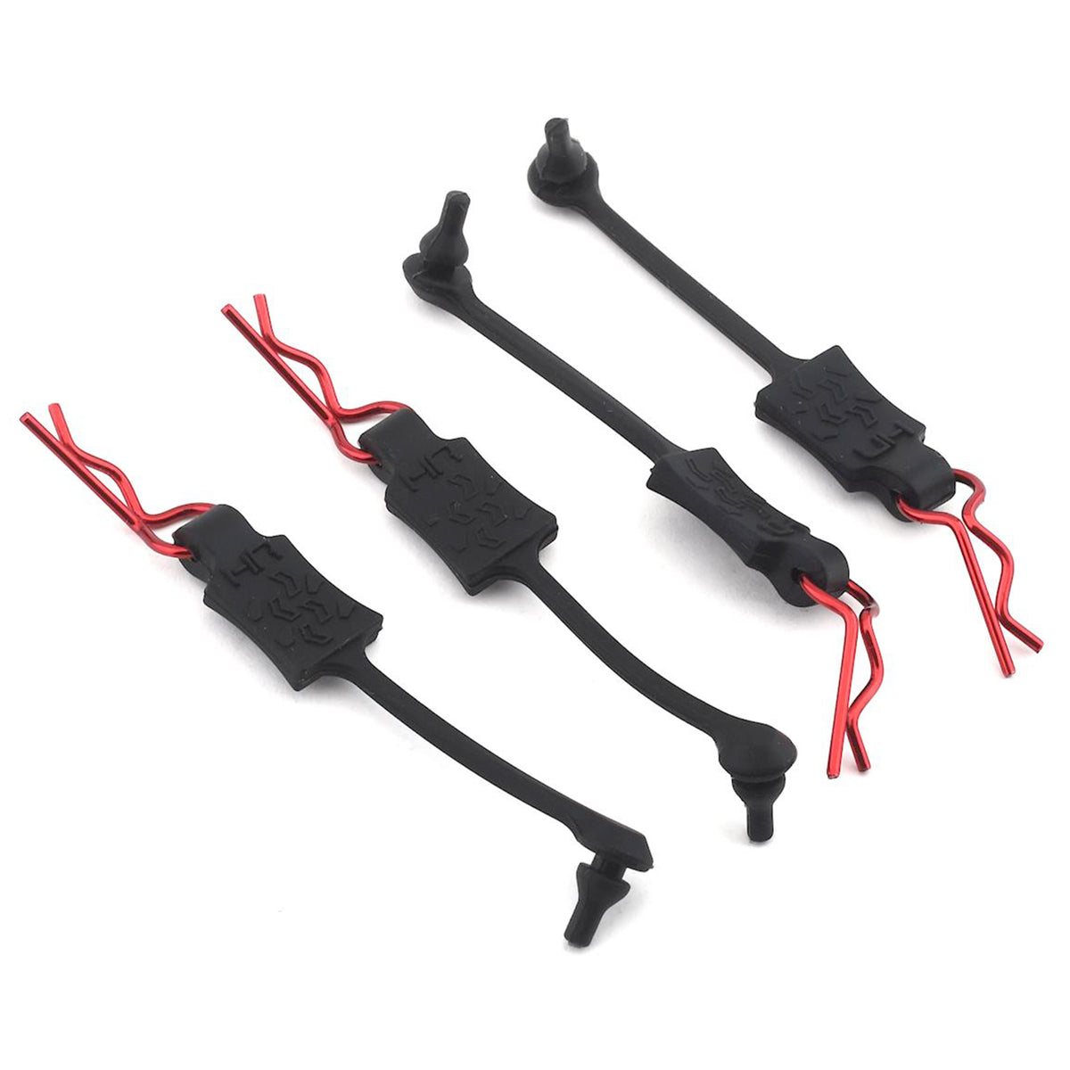 Hot Racing Red Bent Body Clips 23mm Long 1.2mm Wire (4)