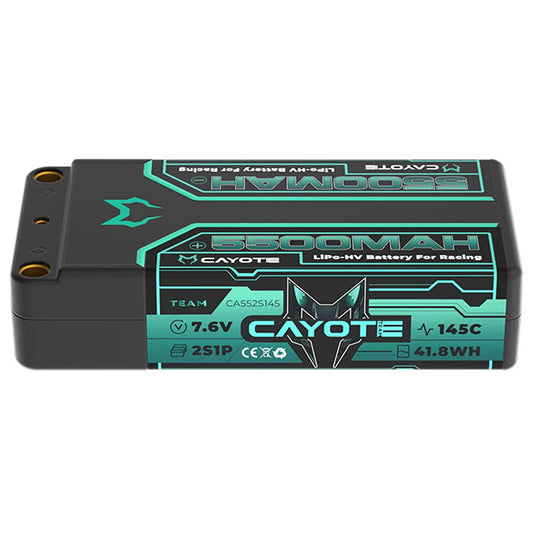 Cayote 2S 145C LCG Shorty LiHV Battery (7.6V/5500mAh) w/5mm Bullets
