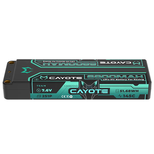 Cayote 2S 145C LCG Stick LiHV Battery (7.6V/6800mAh) w/5mm Bullets