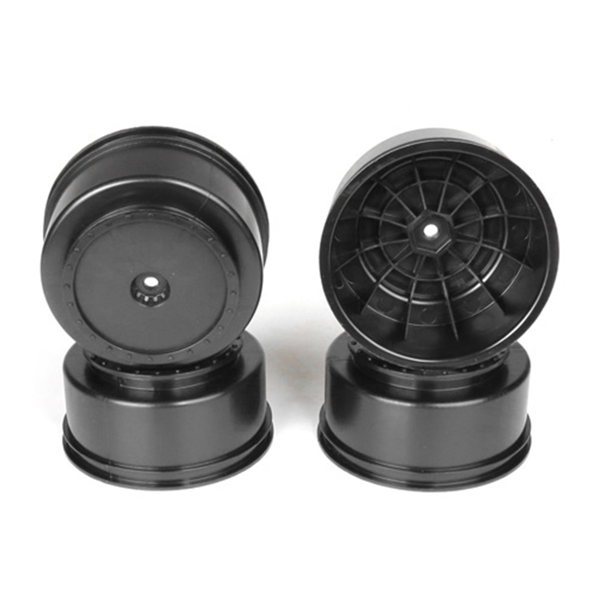 DE Racing 12mm Hex Borrego Short Course Wheels (Black) (4) (22SCT/TEN-SCTE)