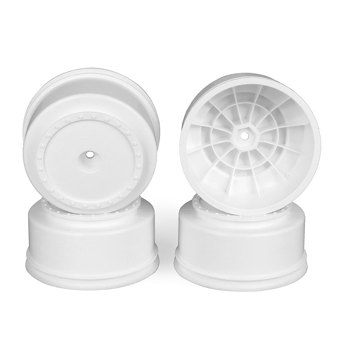 DE Racing 12mm Hex Borrego Short Course Wheels (White) (4) (22SCT/TEN-SCTE)