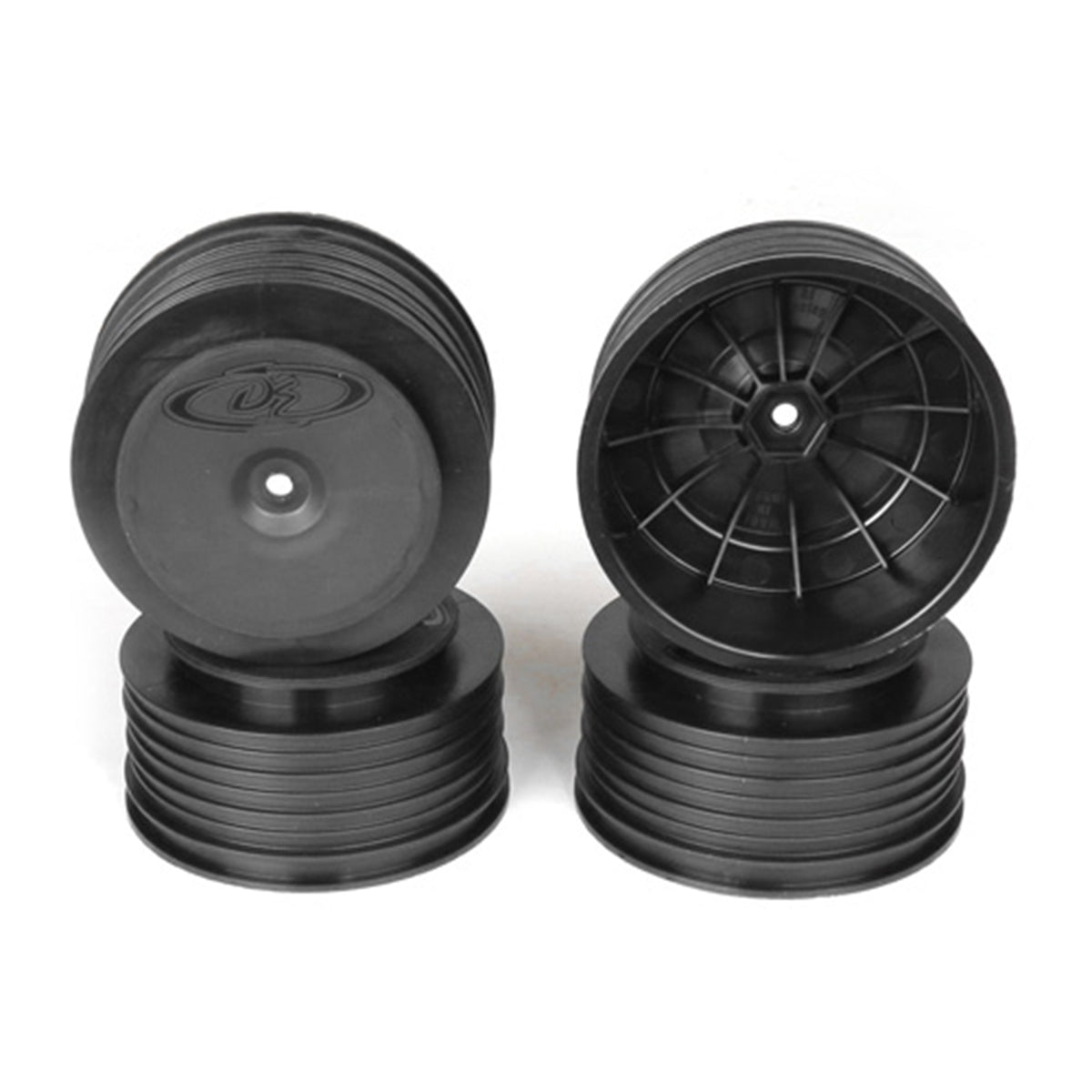 DE Racing Speedline Plus Short Course Wheels (Black) (4) w/12mm Hex (22SCT/TEN-SCTE/SCT410)