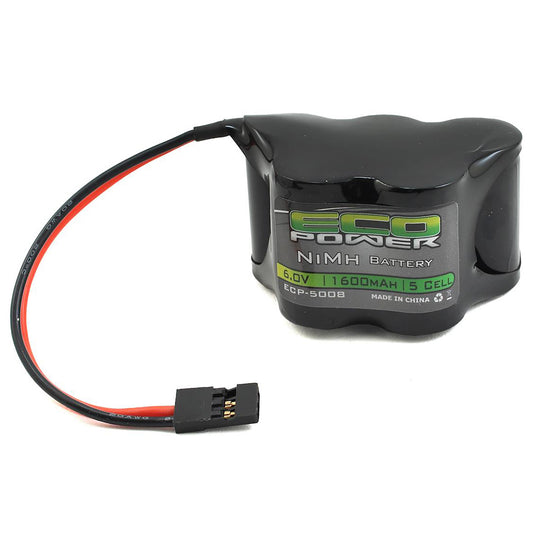 EcoPower 5-Cell NiMH 2/3A Hump Receiver Battery Pack (6.0V/1600mAh)
