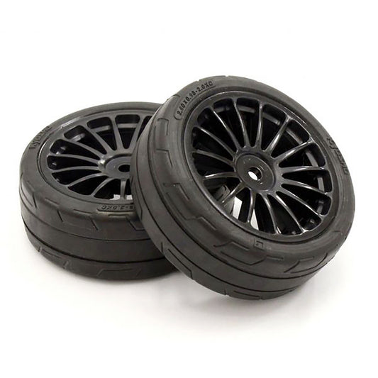 Kyosho Premounted Tire FZ02 (15 Spoke BK/M/2pcs)