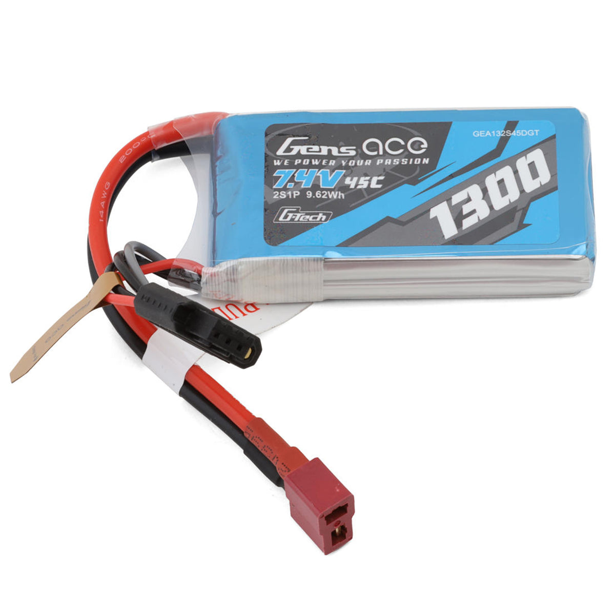 Gens Ace G-Tech Smart 2S LiPo Battery 45C (7.4V/1300mAh) w/T-Style Connector