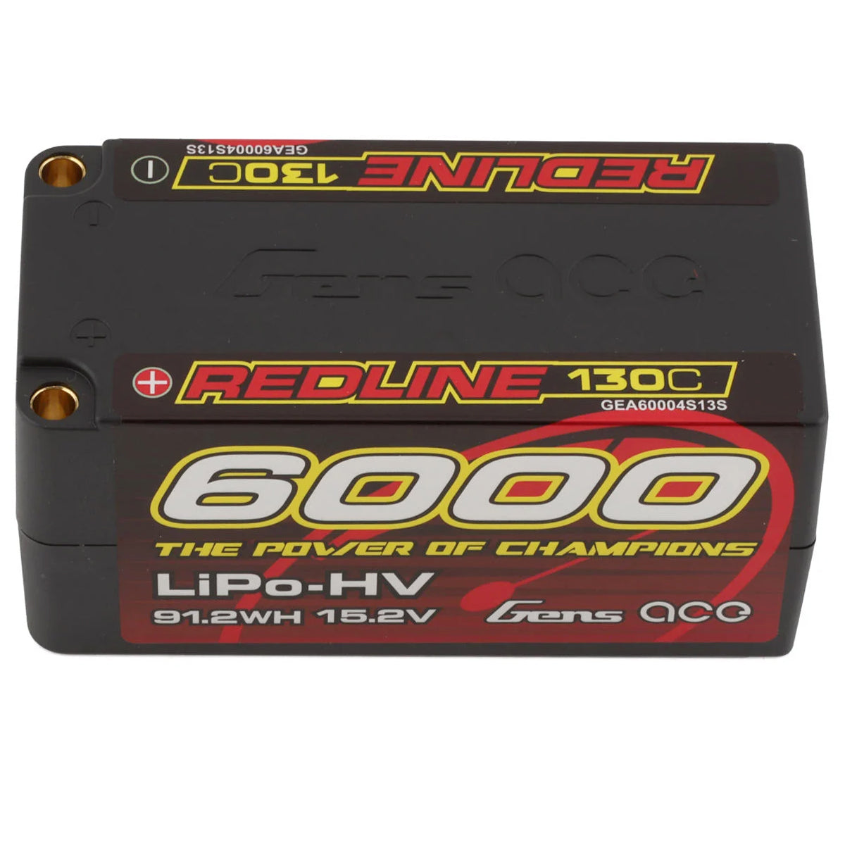 Gens Ace Redline 4S LiHV LiPo Shorty Battery 130C (15.2V/6000mAh) w/5mm Bullets (Hard Case)