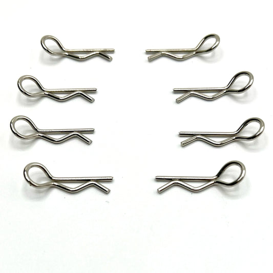 Gravity RC 1/10th Opposable Body Clips Silver (4 Left, 4 Right)
