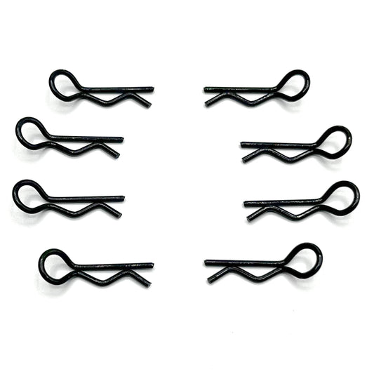 Gravity RC 1/10th Opposable Body Clips Black (4 Left, 4 Right)
