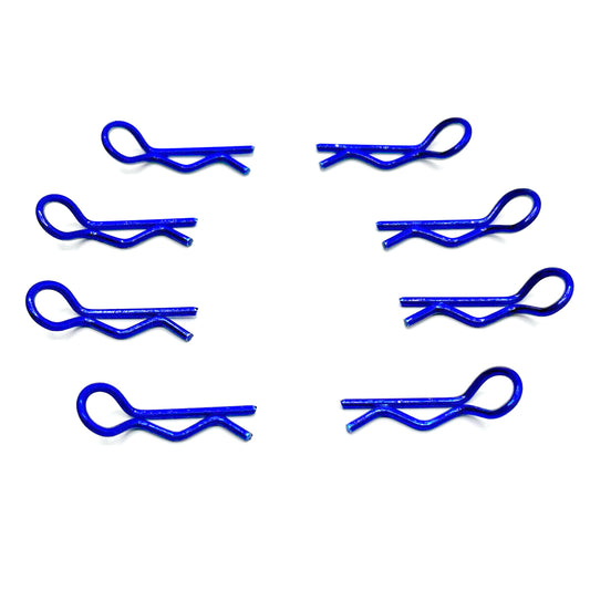 Gravity RC 1/10th Opposable Body Clips Blue (4 Left, 4 Right)