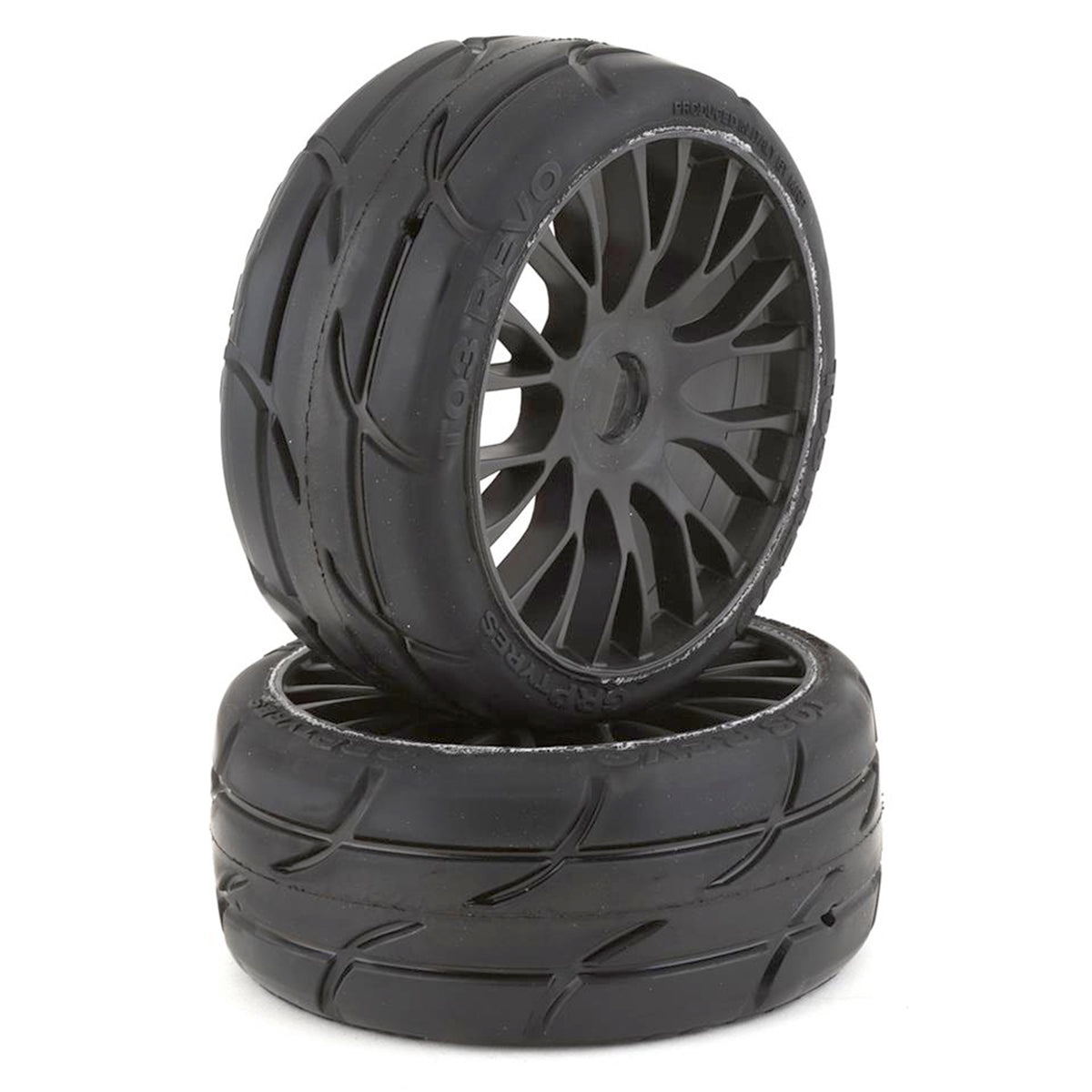 GRP Tires GT - TO3 Revo Belted Pre-Mounted 1/8 Buggy Tires (Black) (2) (XM5) w/FLEX Wheel