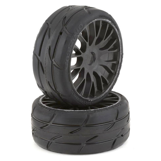 GRP Tires GT - TO3 Revo Belted Pre-Mounted 1/8 Buggy Tires (Black) (2) (XM5) w/FLEX Wheel