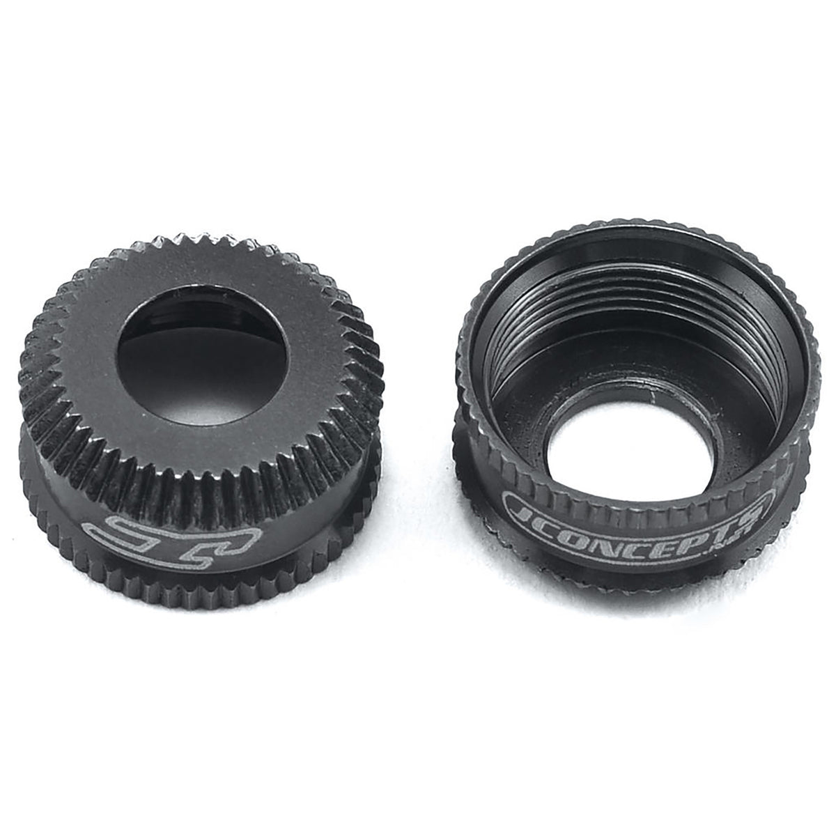 JConcepts Fin Aluminum VCS Shock Bottom Cap (Black) (2)