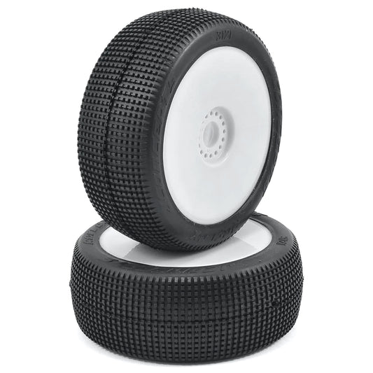 JConcepts Reflex Pre-Mounted 1/8th Buggy Tires (2) (White) (Green)