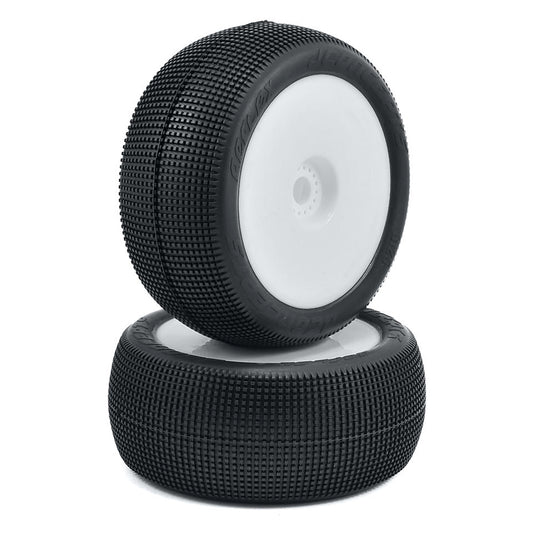 JConcepts Reflex 4.0" Pre-Mounted 1/8th Truggy Tires (2) (White) (Green)