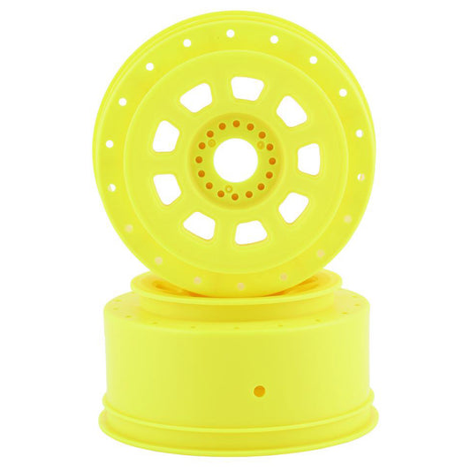 JConcepts 9-Shot Short Course Dirt Oval Wheels (2) (Yellow) w/17mm Hex