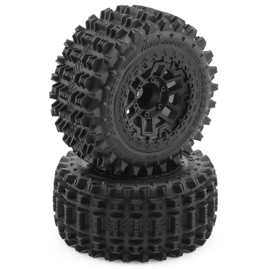 JConcepts Magma 2.9" Monster Truck Pre-Mounted Tires (Platinum) (Black) (2) (Kraton® 4S/Maxx®) w/17mm Hex