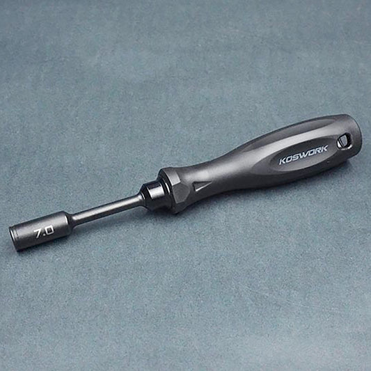 Koswork Steel 7mm Wheel Nut Driver (For 4mm nut) (w/68mm Tip) (Light Tri Handle)