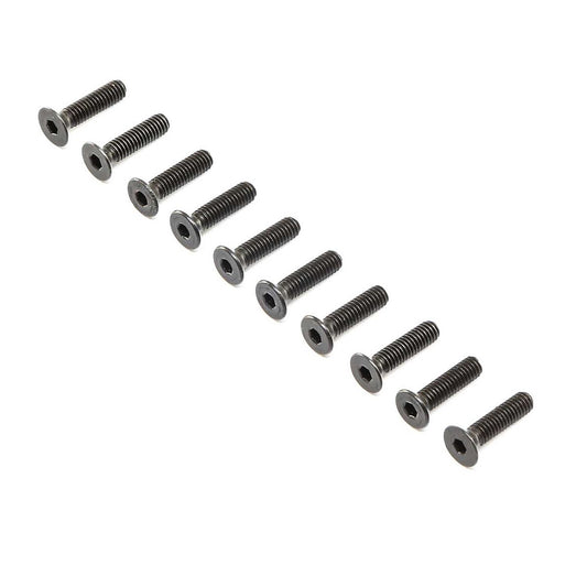 Losi Flat Head Screws, Steel, BO, M4 x 16mm (10)
