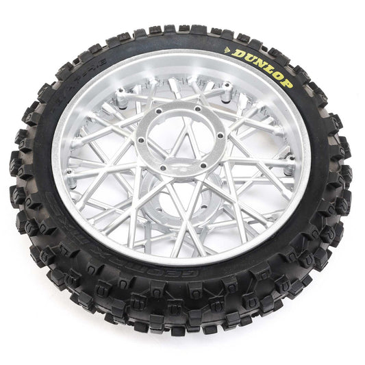 Losi Dunlop MX53 Rear Tire Mounted, Chrome: PM-MX