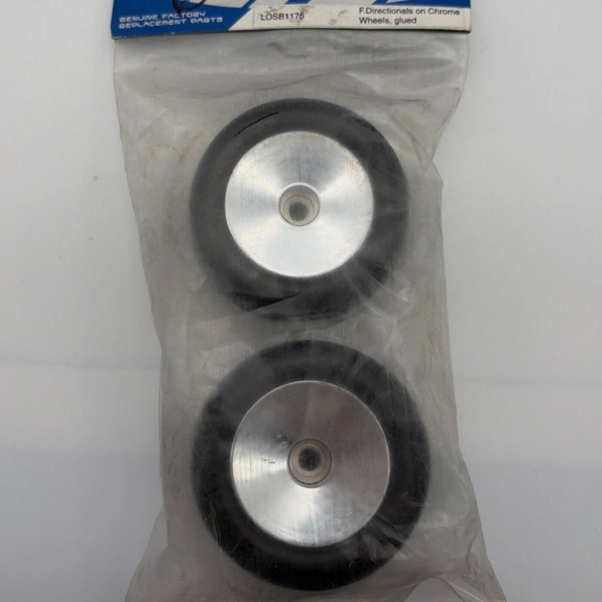 Losi Front DIrectional Tires on Chrome Wheels Preglued Mini-T
