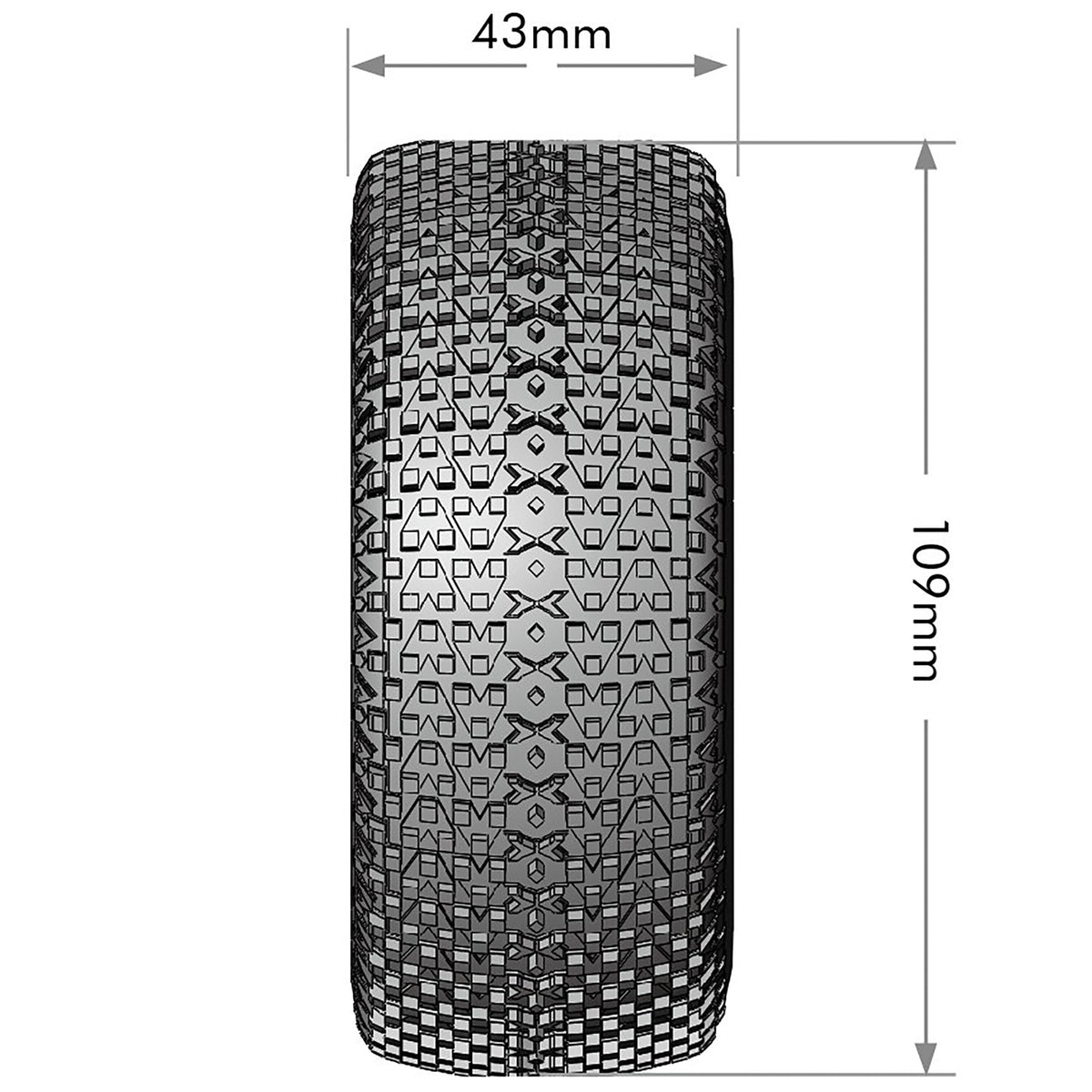 Louise R/C SC-Turbo 1/10 Short Course Tires, Soft, 12, 14 & 17mm Removable Hex on Black Rim (2)