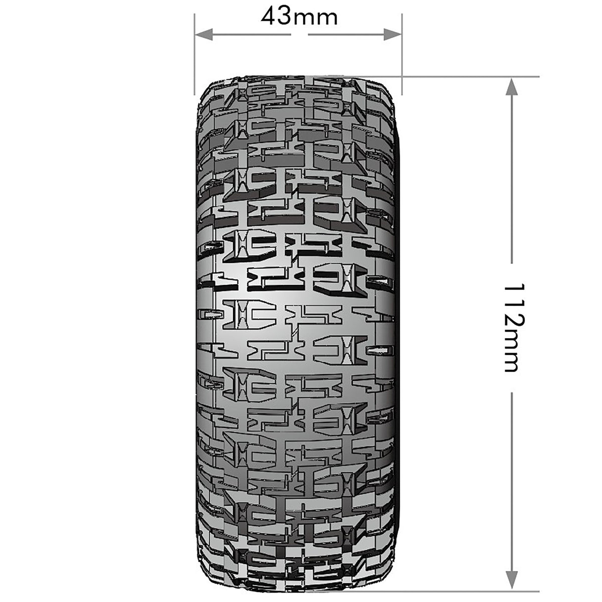 Louise R/C SC-Pioneer 1/10 Short Course Tires, Soft, 12, 14 & 17mm Removable Hex on Black Rim (2)