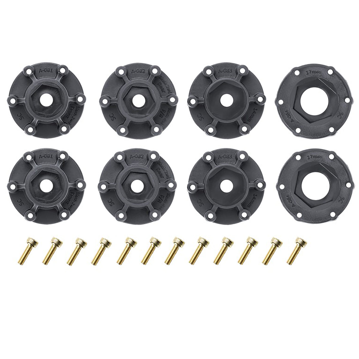 Louise R/C SC-Turbo 1/10 Short Course Tires, Soft, 12, 14 & 17mm Removable Hex on Black Rim (2)