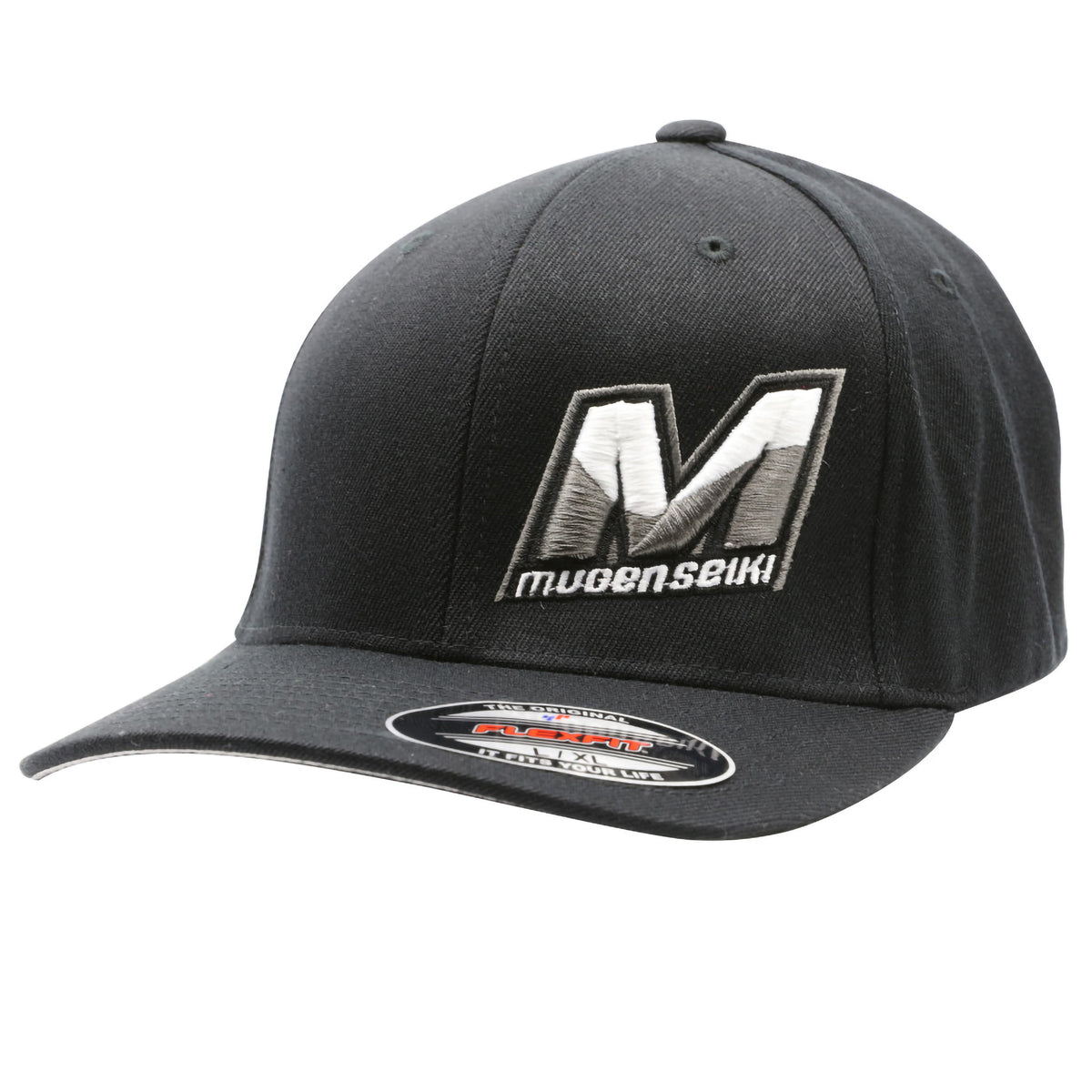 Mugen Seiki "M" Logo Flexfit Baseball Cap (Black) (L/XL)