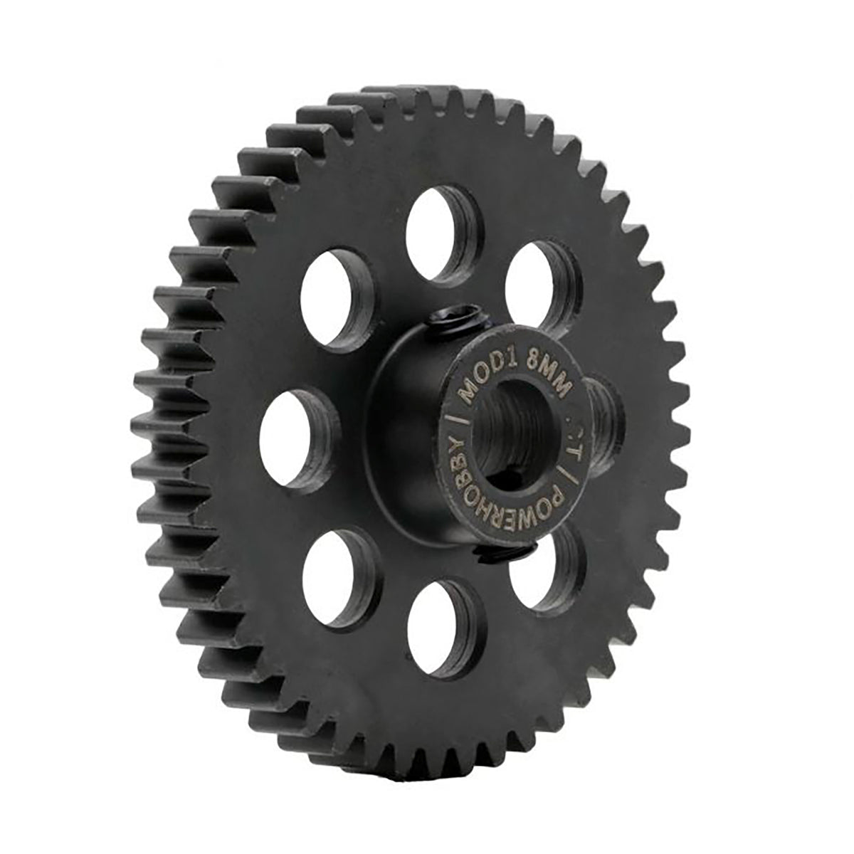 Power Hobby Hardened Steel 44 Tooth Mod1 8mm Pinion Gear with 2 Grub Screws