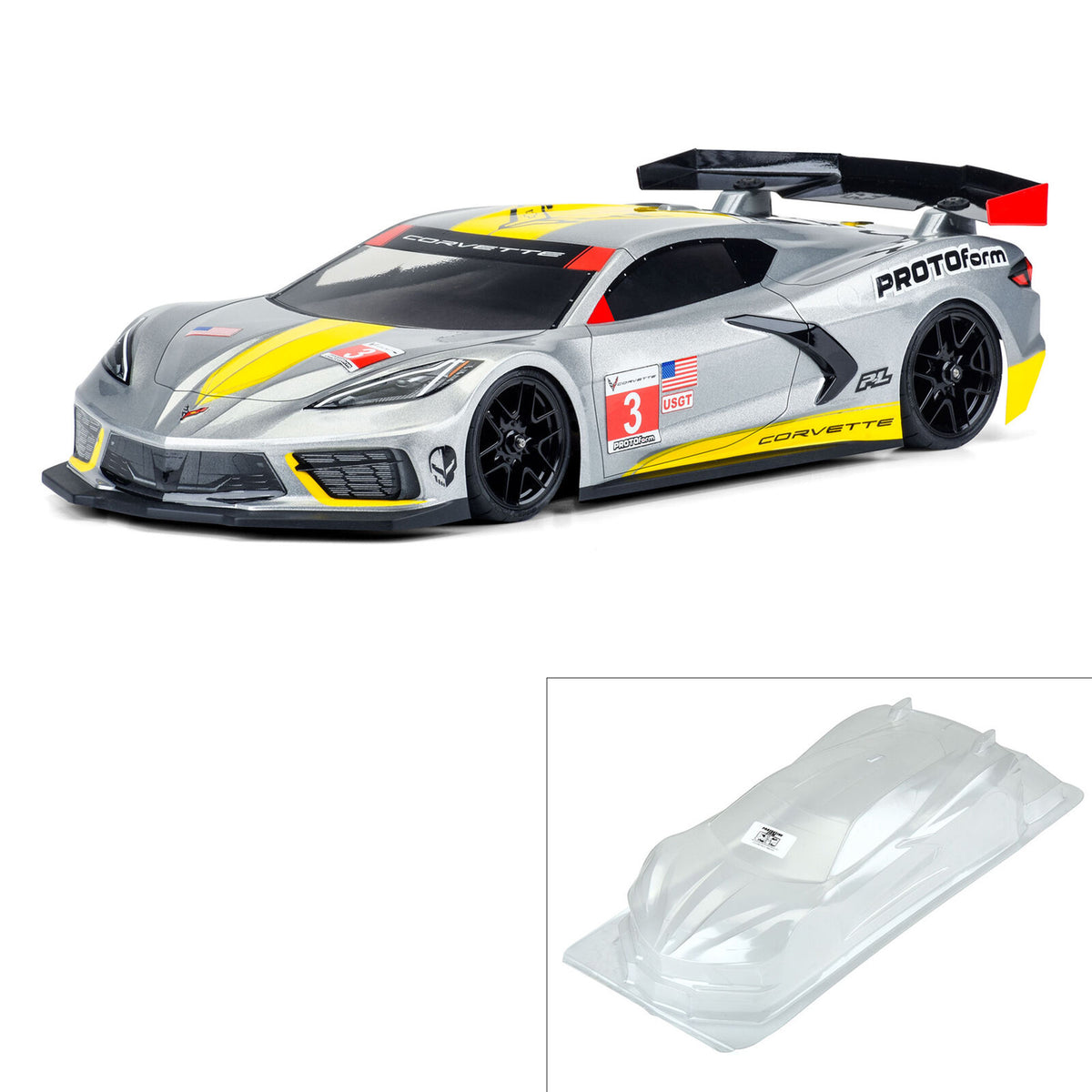 PROTOform Chevrolet Corvette C8 Clear Body for 190mm TC
