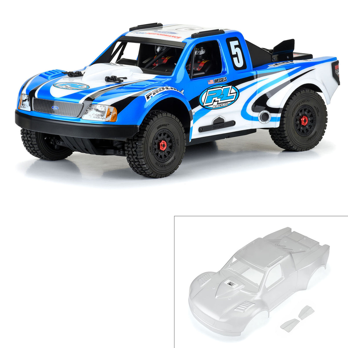 Pro-Line 1/8 Pre-Cut 1997 Ford F-150 Trophy Truck Clear Body: Mojave 4S