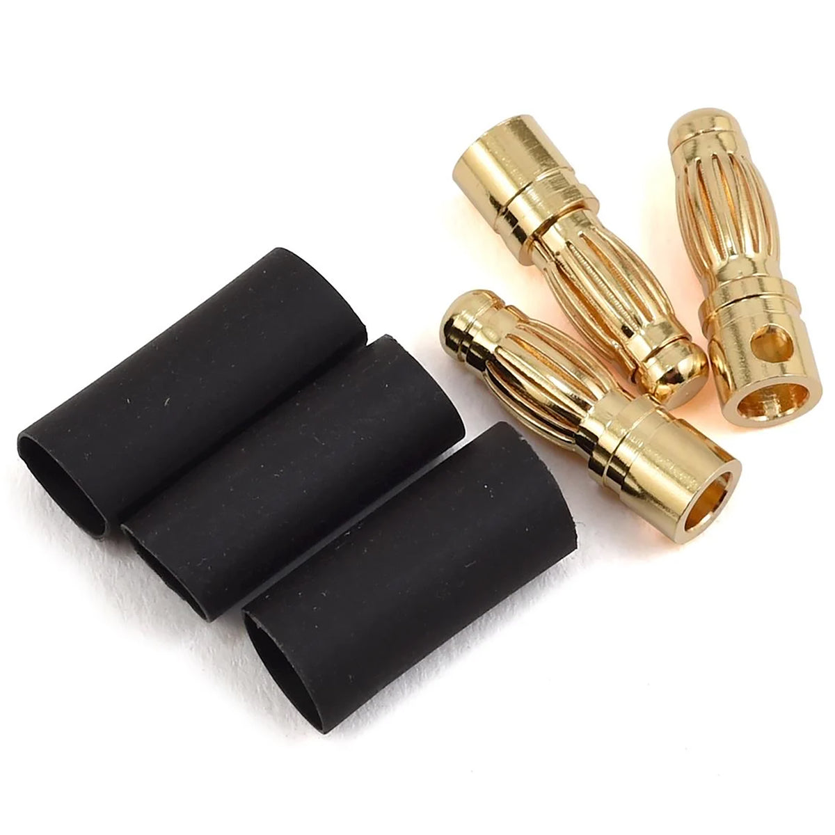 ProTek RC 4mm Short Serrated Male Bullet Connector w/Shrink Tube (3)