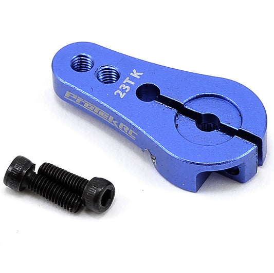 ProTek RC 4mm Aluminum Short Clamping Servo Horn (Blue) (23T-JR/Sanwa/KO)