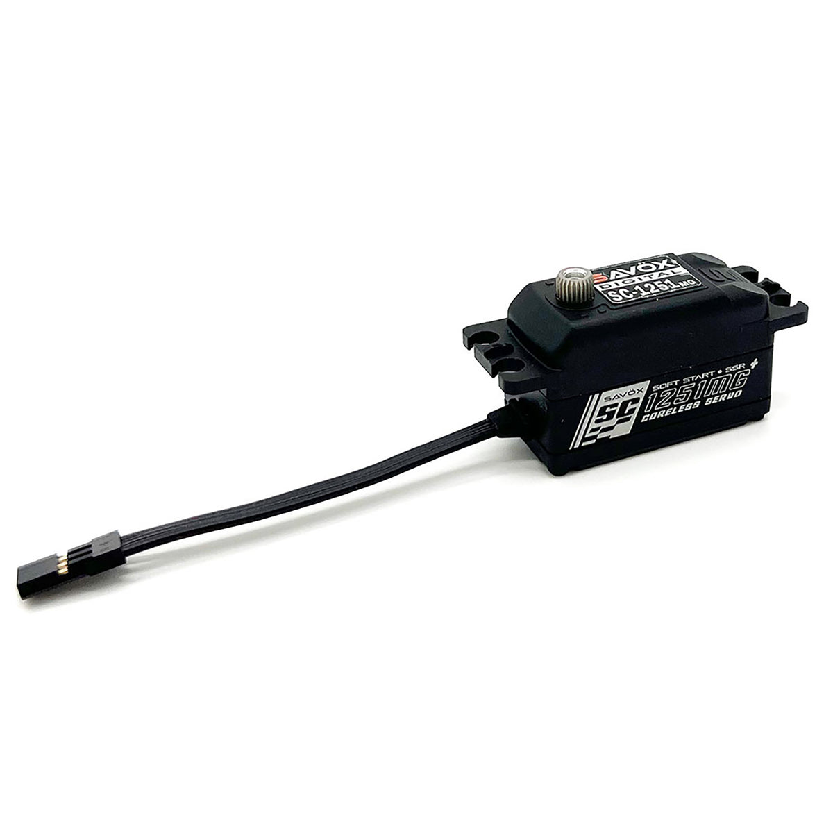 Savox 1251MG Plus Black Edition, Low Profile Digital Servo with Soft Start, 0.09sec / 125oz @ 6V