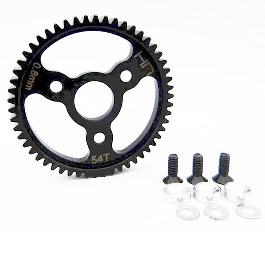 Hot Racing Silver 54 Tooth 32 Pitch, 0.8M Steel Spur Gear