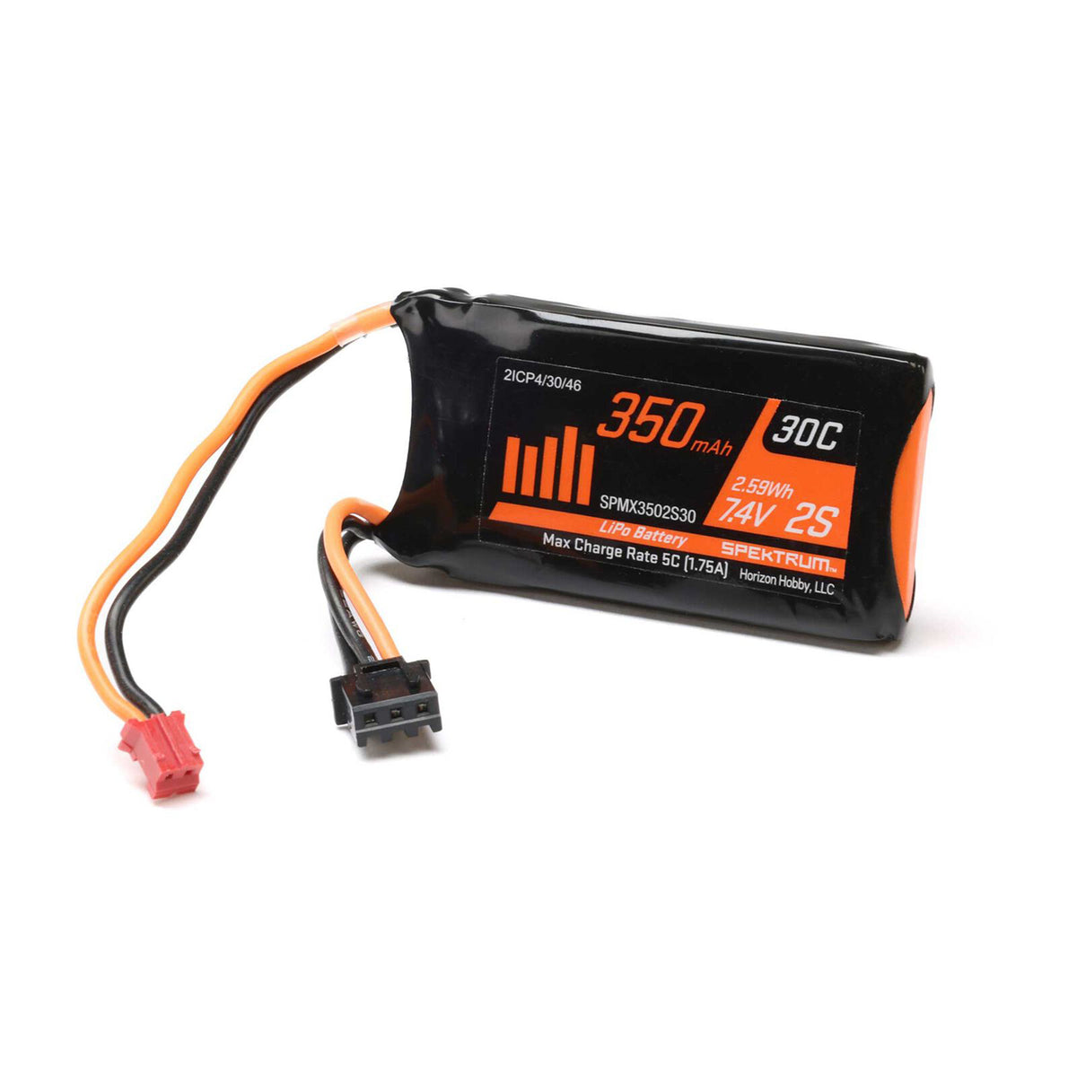 Spektrum RC 350mAh 2S 7.4V LiPo w/ PH2.0 2 pin Power Connector