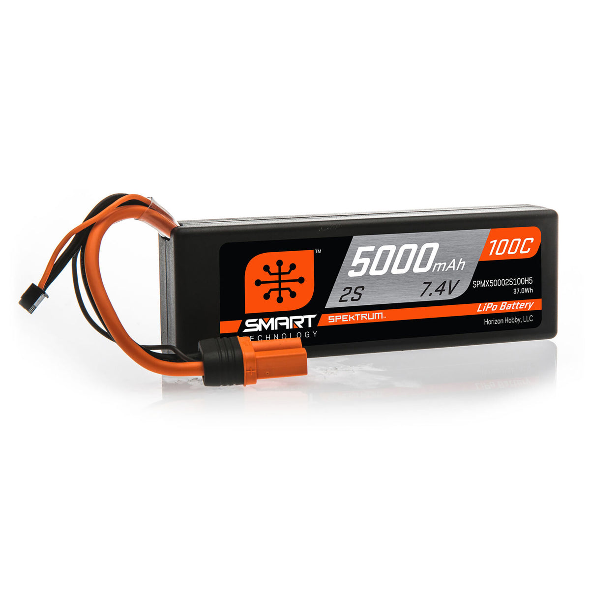 Spektrum RC 5000mAh 2S 7.4V 100C Smart LiPo Hardcase; IC5
