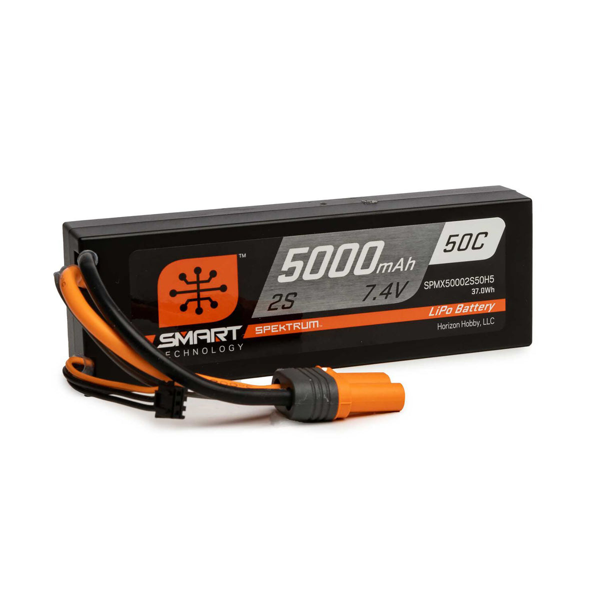 Spektrum RC 5000mAh 2S 7.4V 50C Smart LiPo Hardcase; IC5
