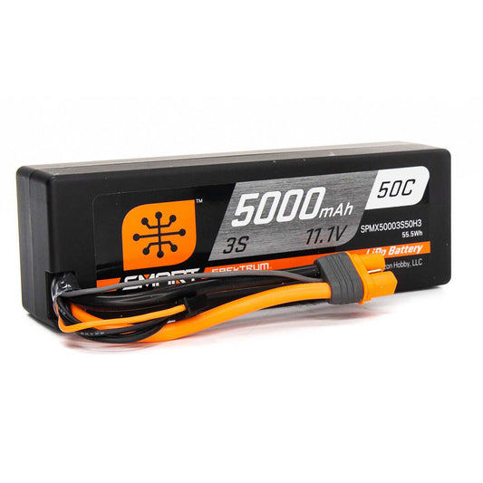 Spektrum RC 5000mAh 3S 11.1V 50C Smart LiPo Hardcase; IC3