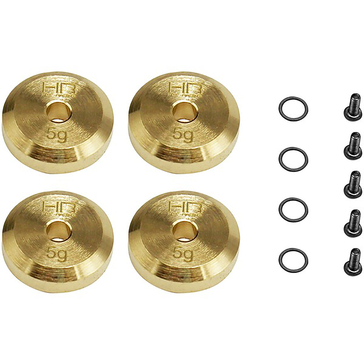 Hot Racing Axial SCX24 +4mm Brass Axle Weight (4) (5g) (Use w/HRASXTF39W04)