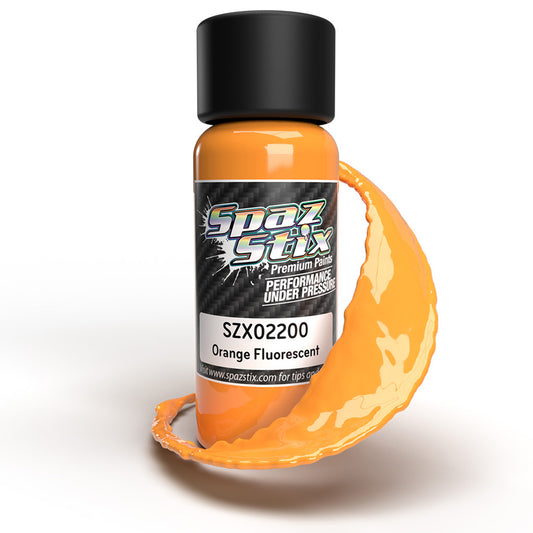 Spaz Stix Orange Fluorescent Airbrush Ready Paint, 2oz Bottle