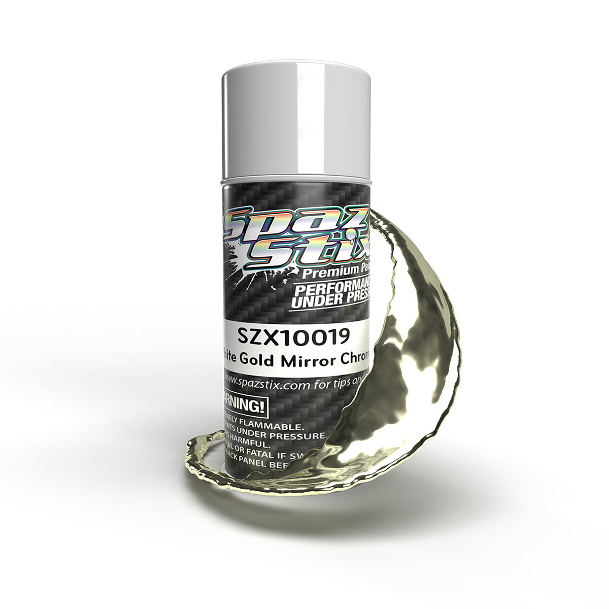 Spaz Stix White Gold Mirror Chrome Aerosol Paint, 3.5oz Can