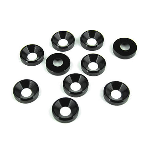 Tekno RC M4 Countersunk Washers (black anodized, 10pcs)